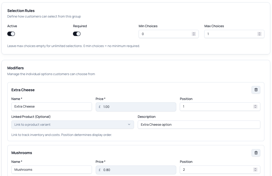Modifiers & Variants